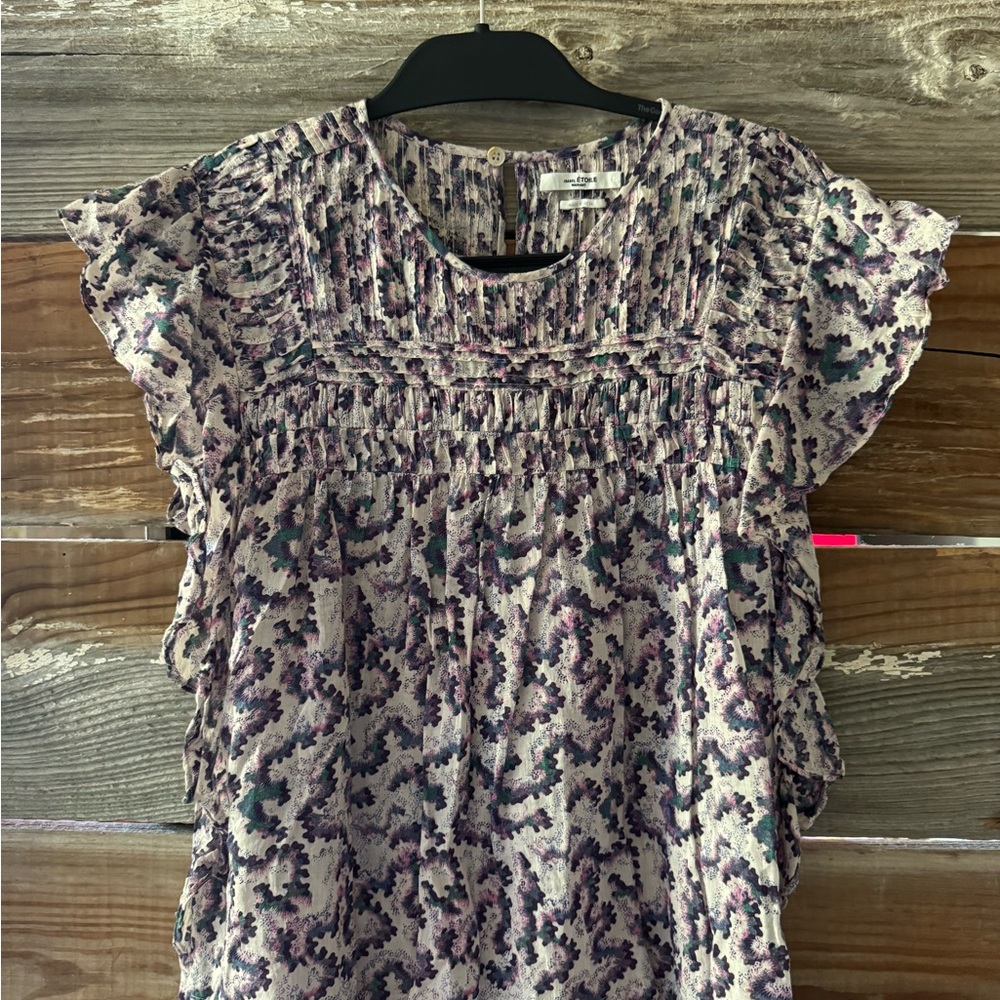 Floral Ruffle Sleeve Top